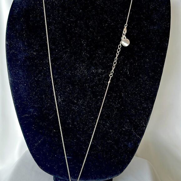 Silver-Tone Chain Necklace with Turquoise Inspired Arrow Pendant - Picture 3 of 4